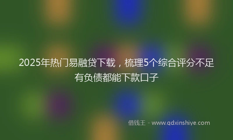 2025年热门易融贷下载，梳理5个综合评分不足有负债都能下款口子
