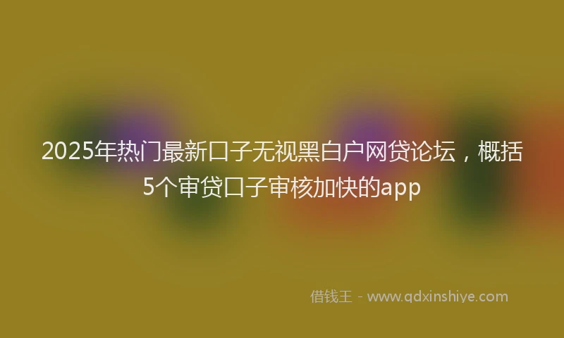 2025年热门最新口子无视黑白户网贷论坛，概括5个审贷口子审核加快的app