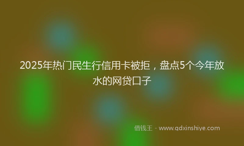 2025年热门民生行信用卡被拒，盘点5个今年放水的网贷口子