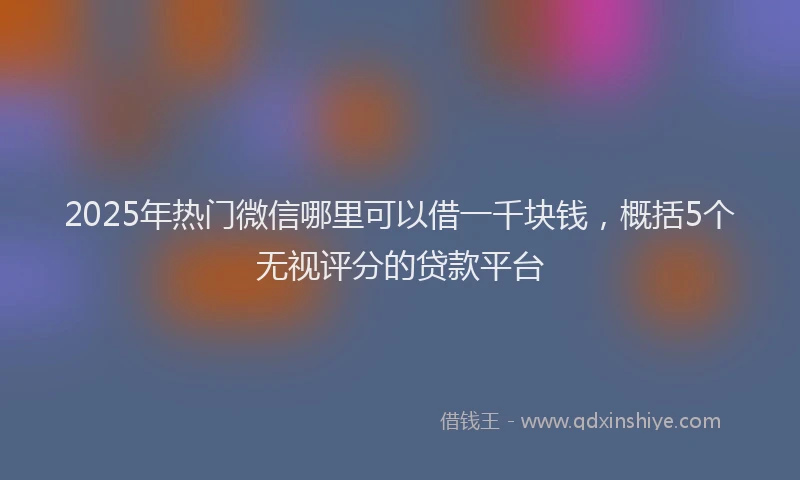 2025年热门微信哪里可以借一千块钱，概括5个无视评分的贷款平台