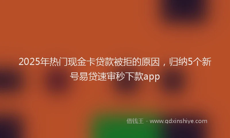 2025年热门现金卡贷款被拒的原因，归纳5个新号易贷速审秒下款app