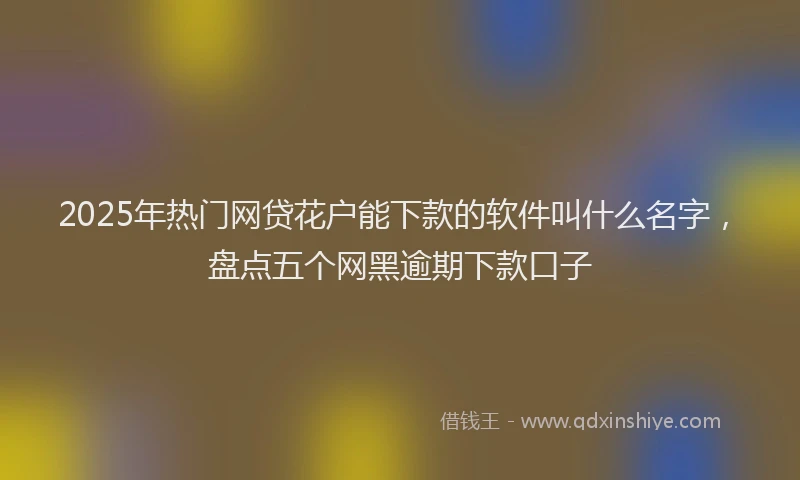 2025年热门网贷花户能下款的软件叫什么名字，盘点五个网黑逾期下款口子
