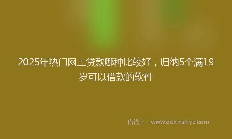 2025年热门网上贷款哪种比较好，归纳5个满19岁可以借款的软件