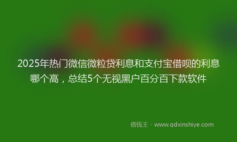 2025年热门微信微粒贷利息和支付宝借呗的利息哪个高，总结5个无视黑户百分百下款软件