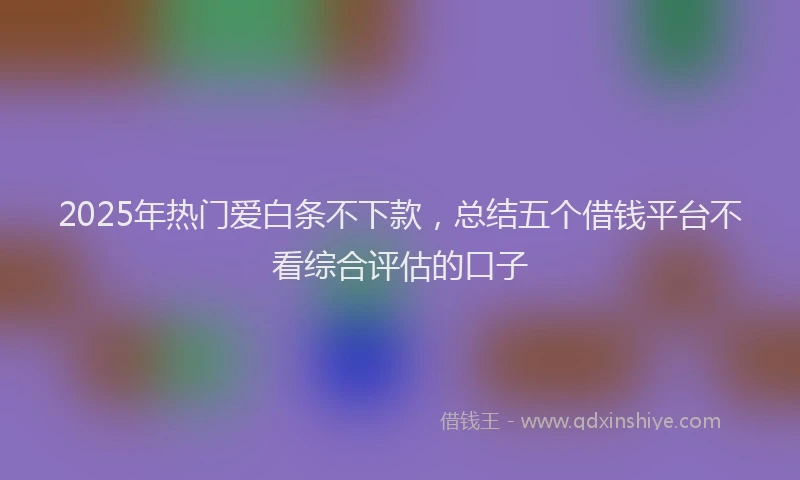2025年热门爱白条不下款，总结五个借钱平台不看综合评估的口子