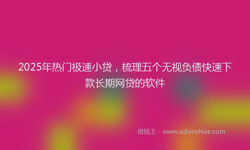 2025年热门极速小贷，梳理五个无视负债快速下款长期网贷的软件