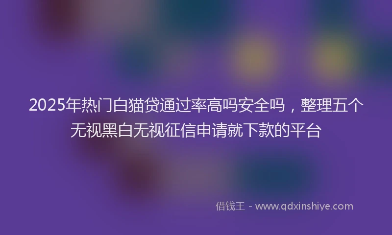 2025年热门白猫贷通过率高吗安全吗，整理五个无视黑白无视征信申请就下款的平台