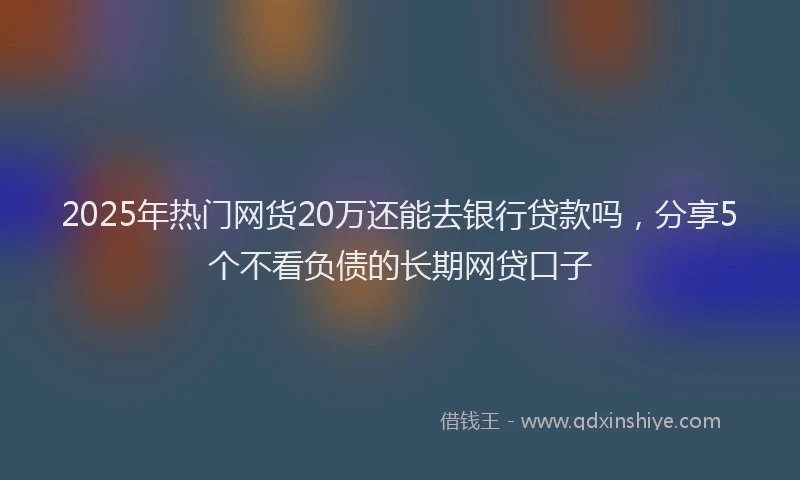 2025年热门网货20万还能去银行贷款吗，分享5个不看负债的长期网贷口子