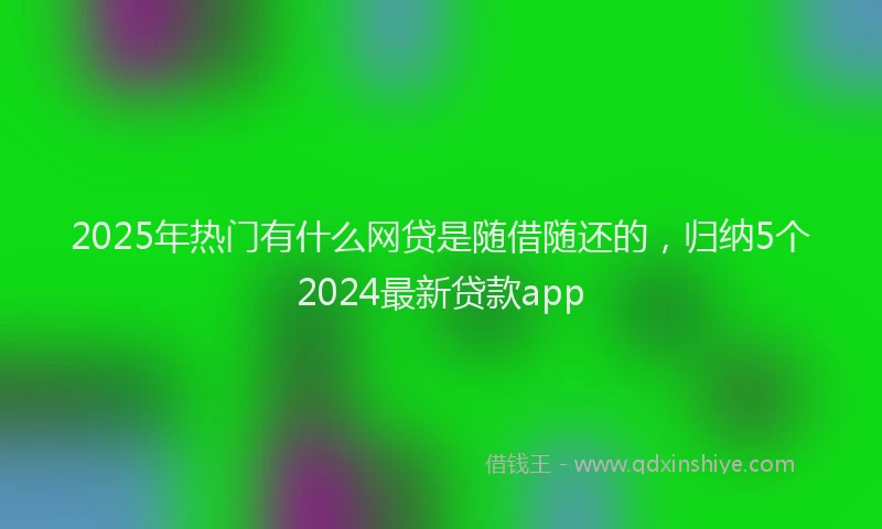 2025年热门有什么网贷是随借随还的，归纳5个2024最新贷款app