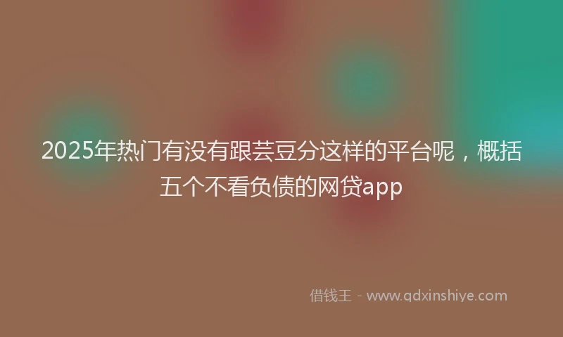 2025年热门有没有跟芸豆分这样的平台呢，概括五个不看负债的网贷app
