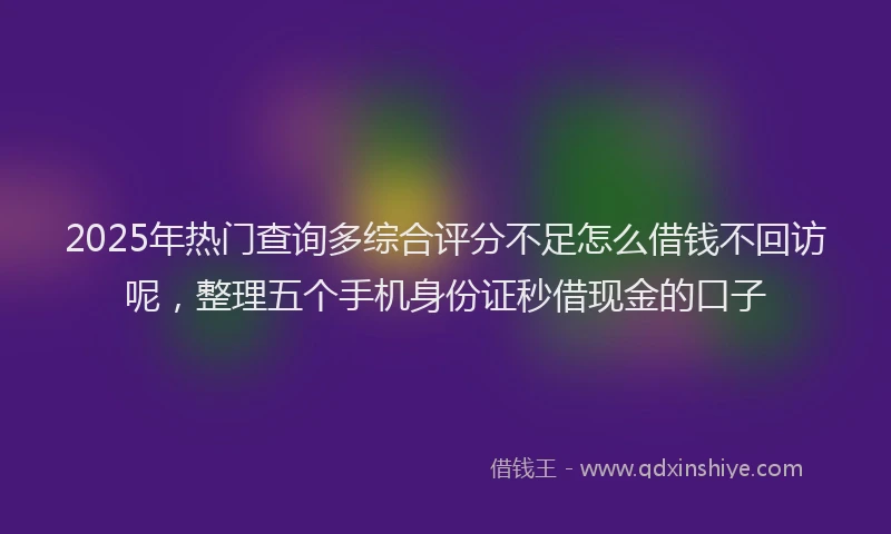 2025年热门查询多综合评分不足怎么借钱不回访呢，整理五个手机身份证秒借现金的口子