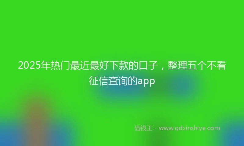 2025年热门最近最好下款的口子，整理五个不看征信查询的app