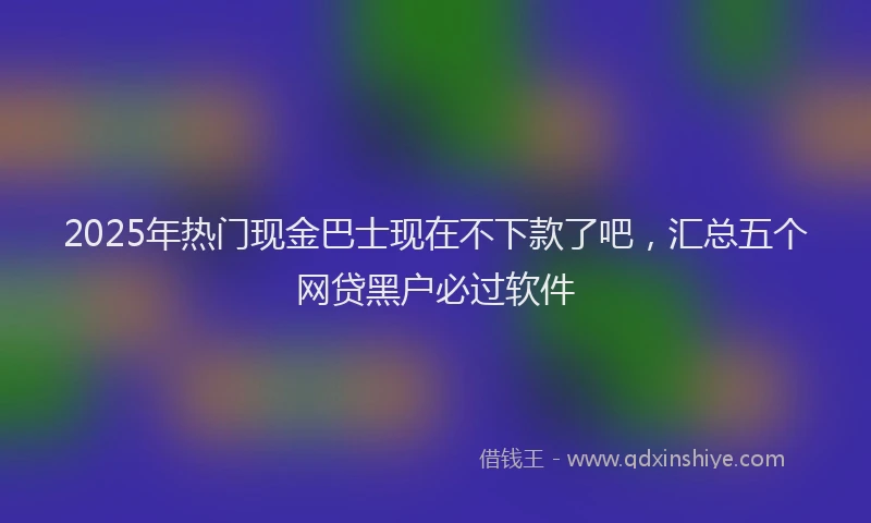 2025年热门现金巴士现在不下款了吧，汇总五个网贷黑户必过软件