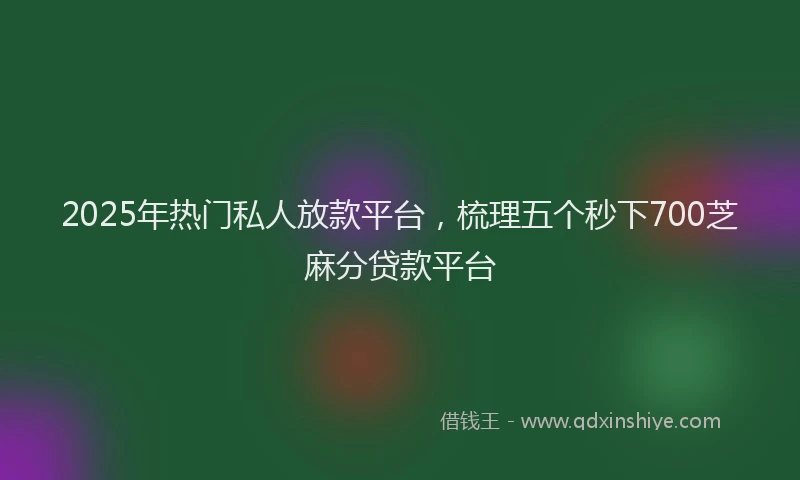 2025年热门私人放款平台，梳理五个秒下700芝麻分贷款平台