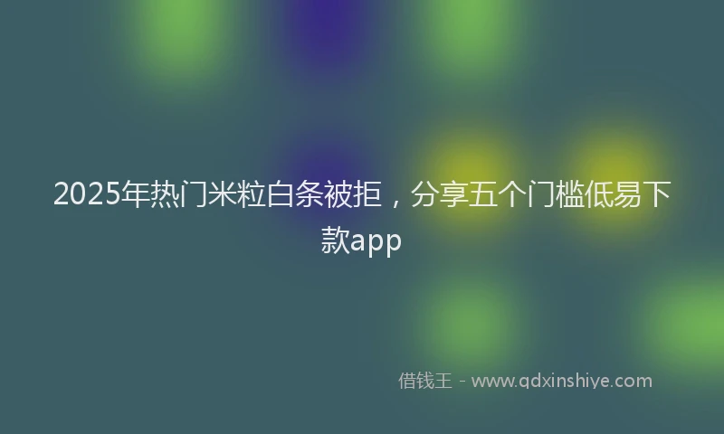 2025年热门米粒白条被拒，分享五个门槛低易下款app