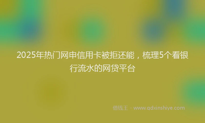 2025年热门网申信用卡被拒还能，梳理5个看银行流水的网贷平台