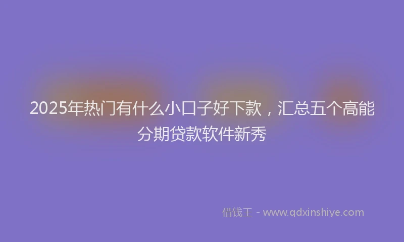 2025年热门有什么小口子好下款，汇总五个高能分期贷款软件新秀