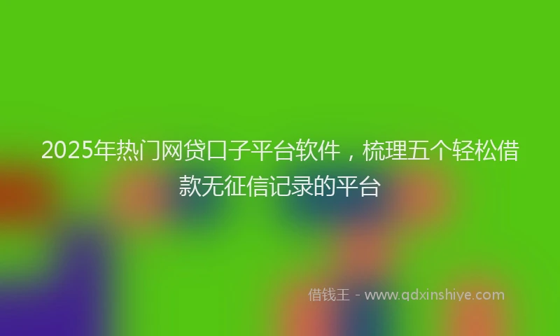 2025年热门网贷口子平台软件，梳理五个轻松借款无征信记录的平台