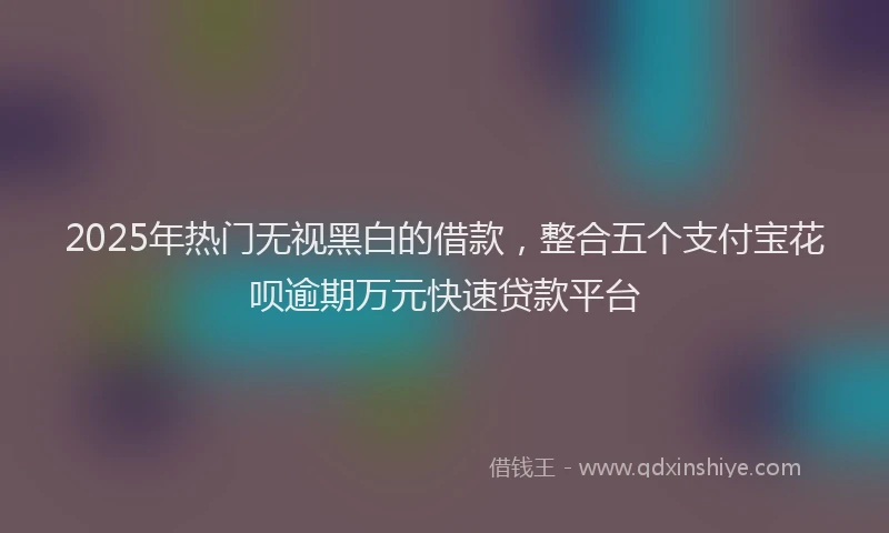 2025年热门无视黑白的借款，整合五个支付宝花呗逾期万元快速贷款平台