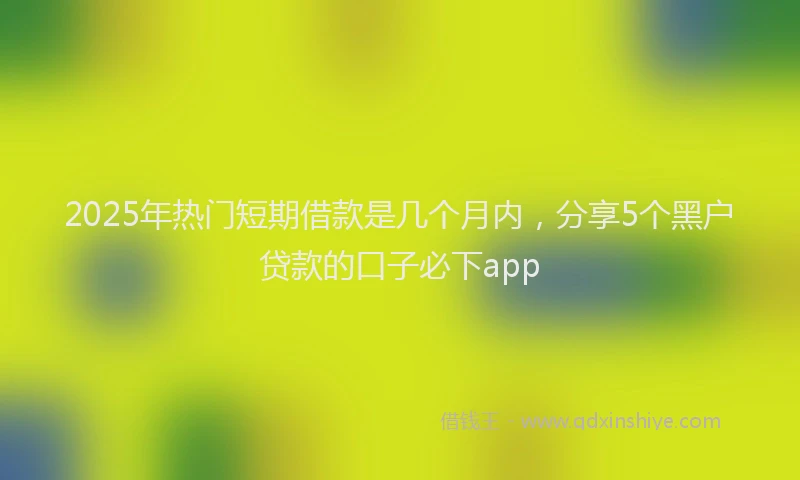 2025年热门短期借款是几个月内，分享5个黑户贷款的口子必下app