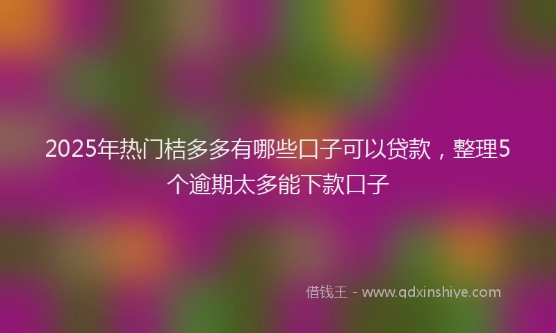 2025年热门桔多多有哪些口子可以贷款，整理5个逾期太多能下款口子