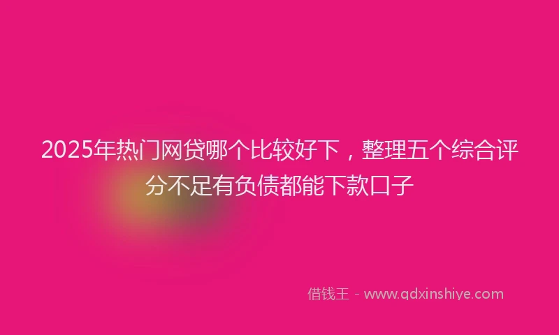2025年热门网贷哪个比较好下，整理五个综合评分不足有负债都能下款口子