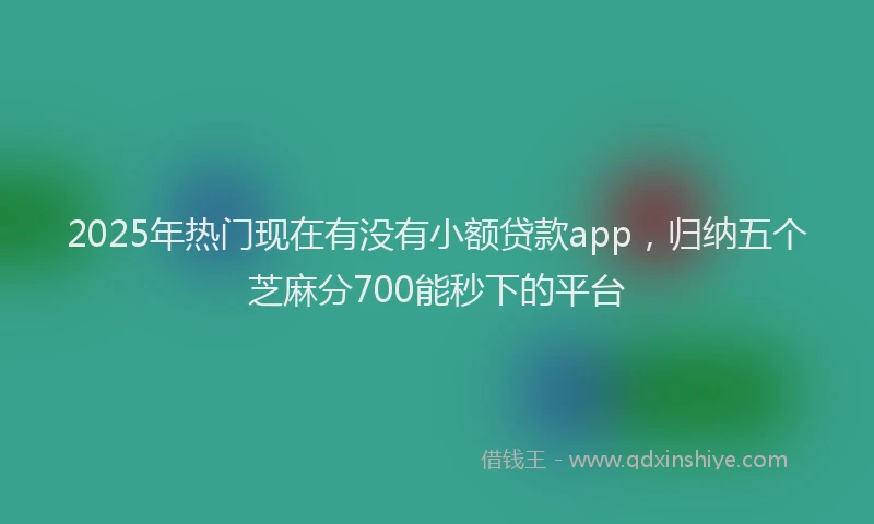 2025年热门现在有没有小额贷款app，归纳五个芝麻分700能秒下的平台