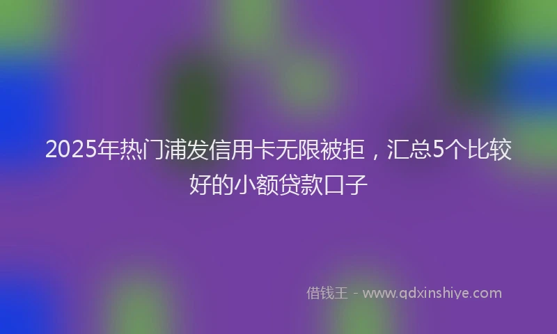 2025年热门浦发信用卡无限被拒，汇总5个比较好的小额贷款口子