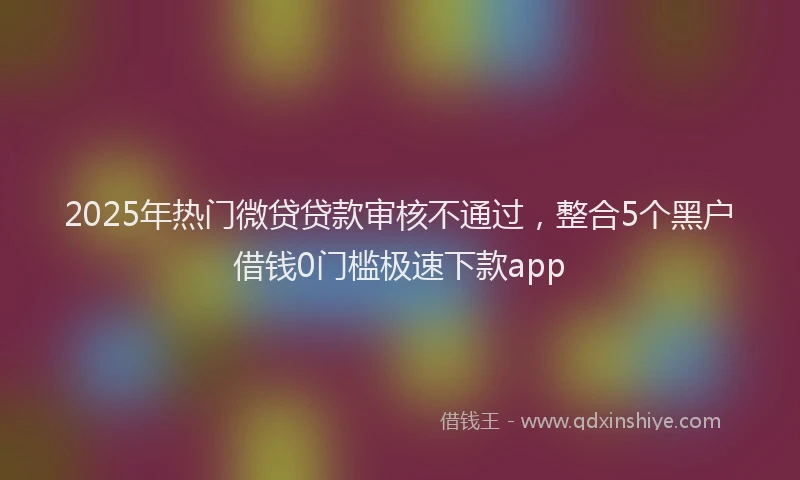 2025年热门微贷贷款审核不通过，整合5个黑户借钱0门槛极速下款app
