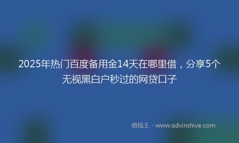 2025年热门百度备用金14天在哪里借，分享5个无视黑白户秒过的网贷口子