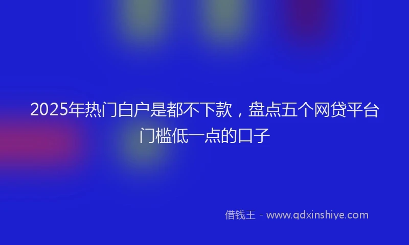 2025年热门白户是都不下款，盘点五个网贷平台门槛低一点的口子