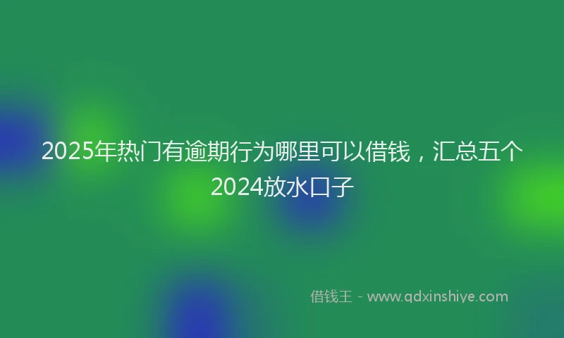 2025年热门有逾期行为哪里可以借钱，汇总五个2024放水口子