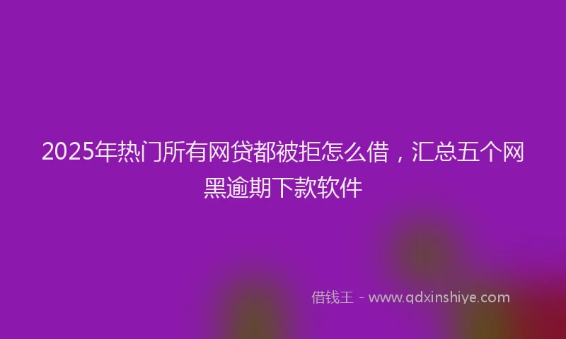 2025年热门所有网贷都被拒怎么借，汇总五个网黑逾期下款软件