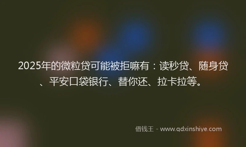 2025年的微粒贷可能被拒嘛有：读秒贷、随身贷、平安口袋银行、替你还、拉卡拉等。