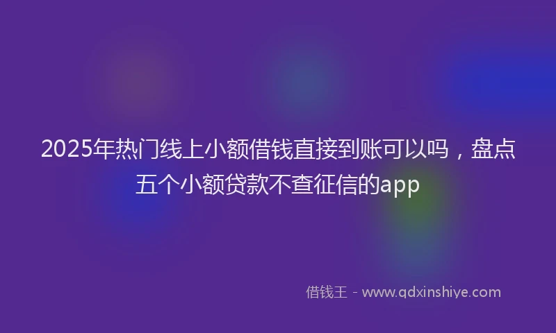 2025年热门线上小额借钱直接到账可以吗，盘点五个小额贷款不查征信的app