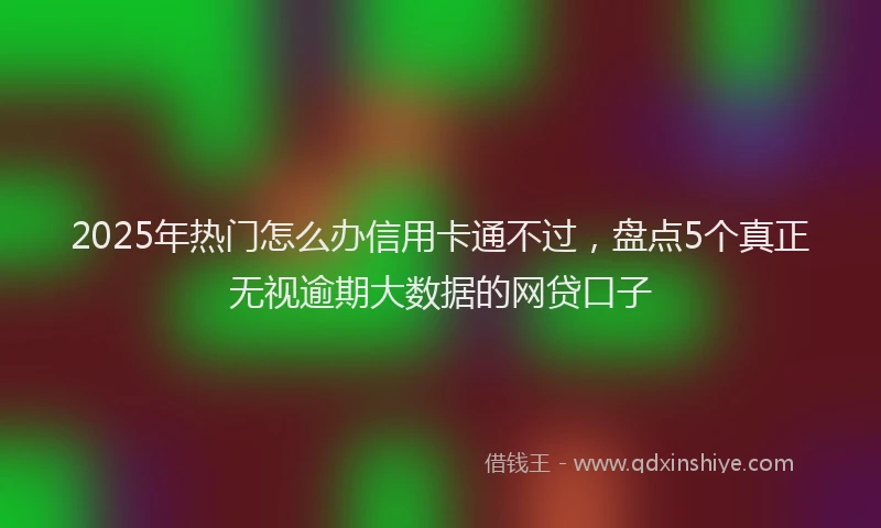 2025年热门怎么办信用卡通不过，盘点5个真正无视逾期大数据的网贷口子