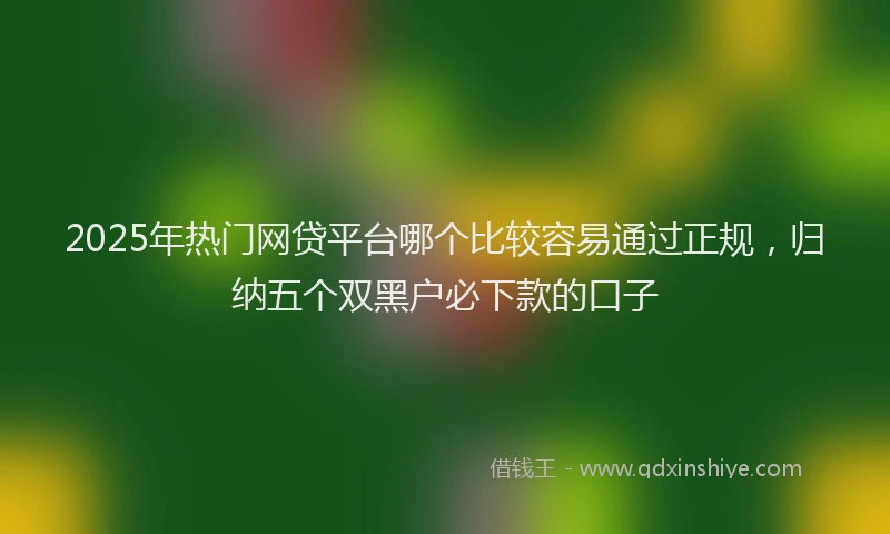 2025年热门网贷平台哪个比较容易通过正规，归纳五个双黑户必下款的口子