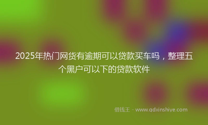 2025年热门网货有逾期可以贷款买车吗，整理五个黑户可以下的贷款软件