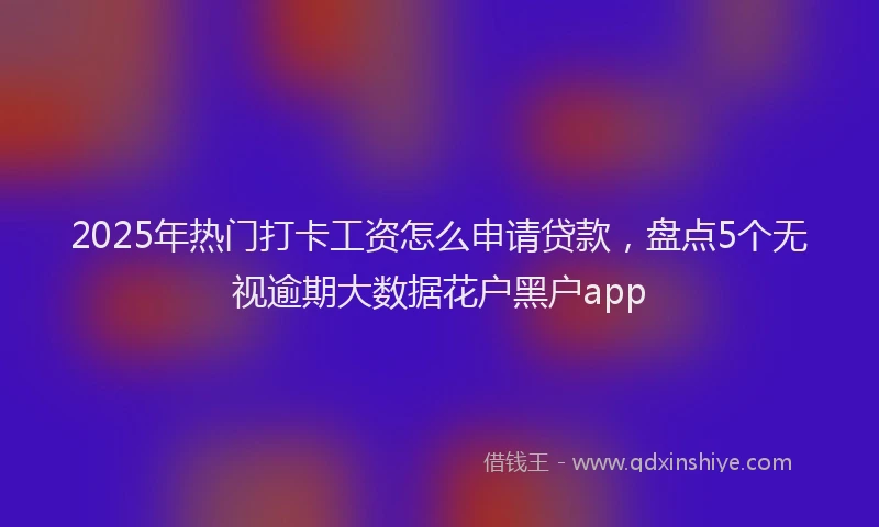 2025年热门打卡工资怎么申请贷款，盘点5个无视逾期大数据花户黑户app