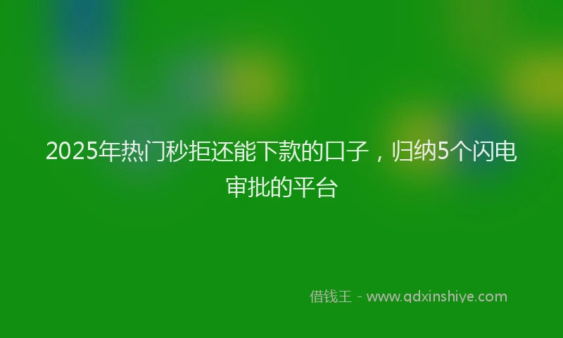2025年热门秒拒还能下款的口子，归纳5个闪电审批的平台