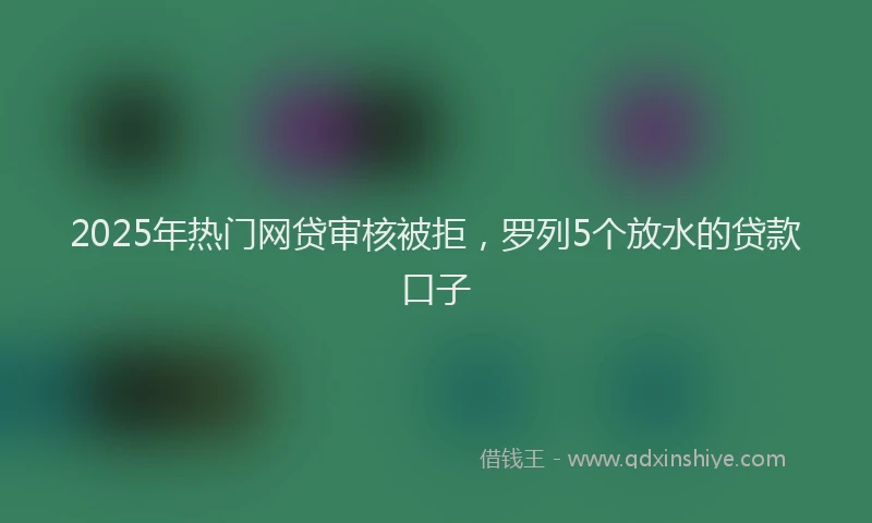 2025年热门网贷审核被拒，罗列5个放水的贷款口子