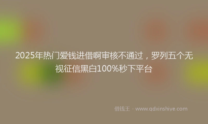 2025年热门爱钱进借啊审核不通过，罗列五个无视征信黑白100%秒下平台