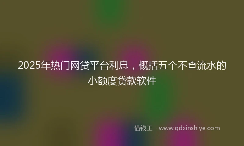 2025年热门网贷平台利息，概括五个不查流水的小额度贷款软件
