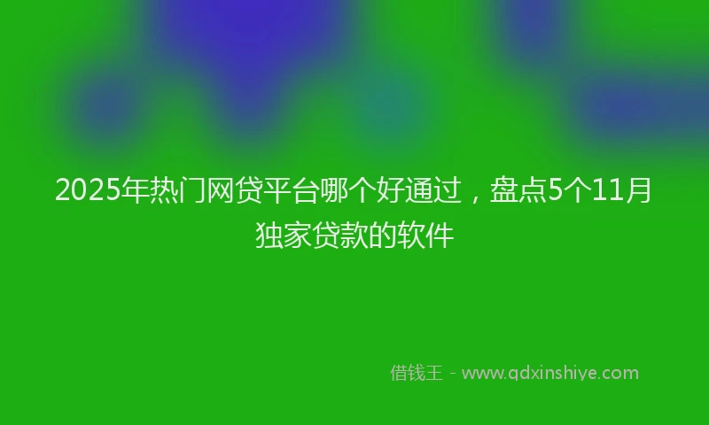 2025年热门网贷平台哪个好通过，盘点5个11月独家贷款的软件