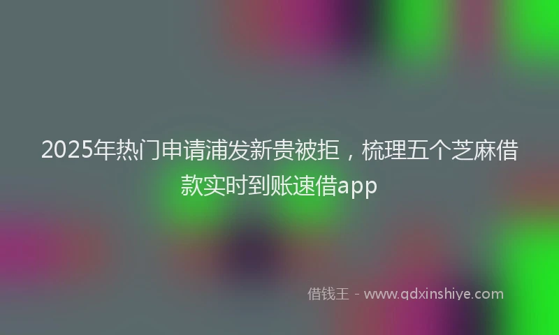 2025年热门申请浦发新贵被拒，梳理五个芝麻借款实时到账速借app