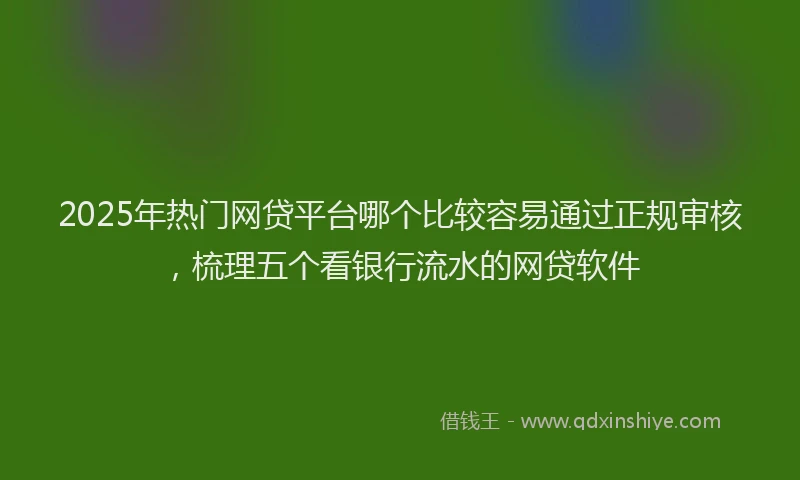 2025年热门网贷平台哪个比较容易通过正规审核，梳理五个看银行流水的网贷软件