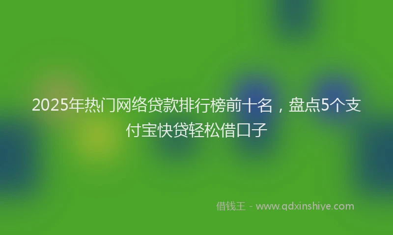 2025年热门网络贷款排行榜前十名，盘点5个支付宝快贷轻松借口子