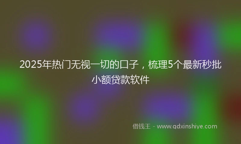 2025年热门无视一切的口子，梳理5个最新秒批小额贷款软件