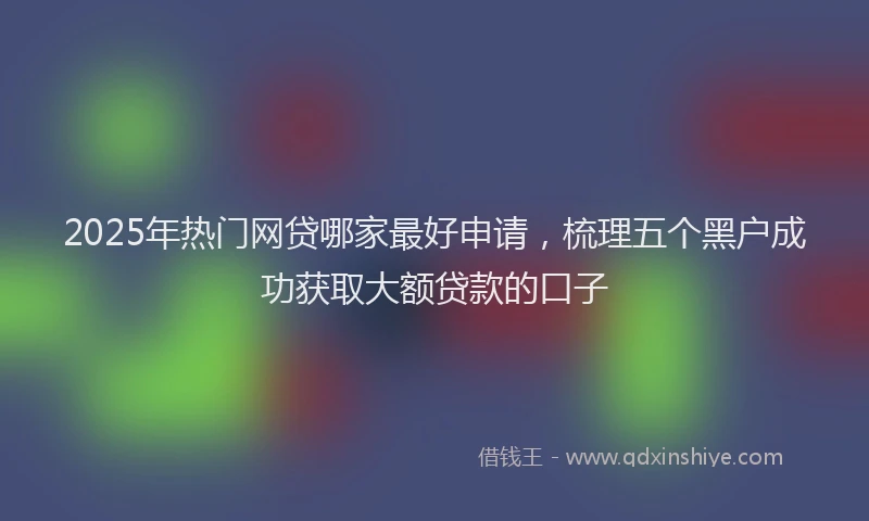 2025年热门网贷哪家最好申请，梳理五个黑户成功获取大额贷款的口子