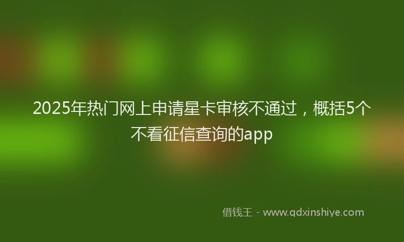 2025年热门网上申请星卡审核不通过，概括5个不看征信查询的app